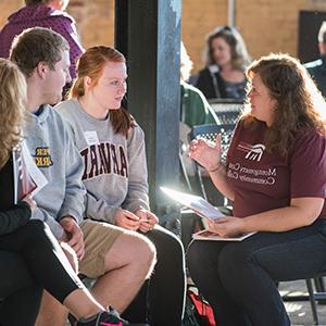 Prospective student at open house